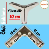 Sedef Lüks Mobilya Kanepe Sehpa Tv Ünitesi Koltuk Ayağı 10 Cm Krom Ayakları (4 ADET) - 2