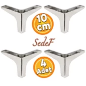 Sedef Lüks Mobilya Kanepe Sehpa Tv Ünitesi Koltuk Ayağı 10 Cm Krom Ayakları (4 ADET) - 1