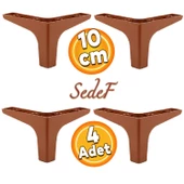 Sedef Lüks Mobilya Kanepe Sehpa Tv Ünitesi Koltuk Ayağı 10 Cm Düz Kahverengi Ayakları (4 ADET) thumbnail 1