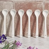 Kosova GSA-50  Porselen Büyük Beyaz 6lı Çay Kaşığı Set 13 cm (49850) - 1