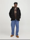 JACK JONES Erkek Kapüşonlu Uzun Mont Siyah Parka 12236096 - 3