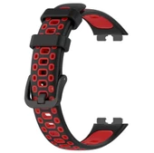 Huawei Band 8 Kordon Delikli Çift Renk Silikon Kayış - 10