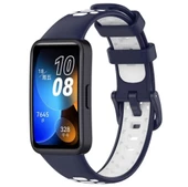 Huawei Band 8 Kordon Delikli Çift Renk Silikon Kayış - 7