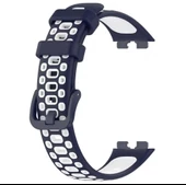 Huawei Band 8 Kordon Delikli Çift Renk Silikon Kayış - 6