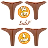 Sedef Lüks Mobilya Kanepe Sehpa Tv Ünitesi Koltuk Ayağı 14 Cm Ahşap Desenli Ayakları 4 Adet - 1