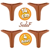 Sedef Lüks Mobilya Kanepe Sehpa Tv Ünitesi Koltuk Ayağı 14 Cm Kahverengi Ayakları 4 Adet thumbnail 1