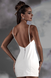 Ergü Ekru İnce Askılı Sırt Dekolteli Deri Kadın Elbise Ergü1520-1 thumbnail 5