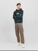 JACK JONES Kapüşonlu Yazı Baskılı Erkek Sweatshirt 12242197 thumbnail 3