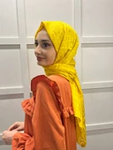 Cosie İthal  Desenli Yakma Şal 00829  SARI - 3
