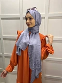 Cosie İthal  Desenli Yakma Şal 00829  KOYU GÜMÜŞ thumbnail 2