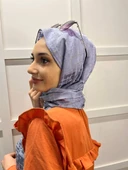 Cosie İthal  Desenli Yakma Şal 00829  KOYU GÜMÜŞ thumbnail 3