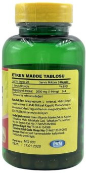 Vitapol Magnezyum L-Treonat 2000 Mg 100 Vegan Kapsül Magnesium L-Treonate - 2