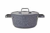 Porland Bianco Gri Kapaklı Derin Tencere 24 cm 04STY005841 - 2