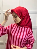 Cosie İpeksi Görünümlü Janjan Eşarp 100x100cm  00906  KIRMIZI thumbnail 3