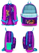 Coral High Kids Mor Pembe Kedi Desenli USB'li 3'lü Okul Çanta Seti - Kız Çocuk İlkokul Çanta Takımı - 2