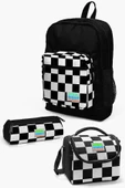 Coral High Kids Siyah Dama Desenli 3'lü Okul Çanta Seti - Kız ve Erkek Çocuk thumbnail 1