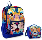 Coral High Lacivert Aslan Okul Sırt ve Beslenme Çantası Seti thumbnail 1