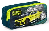Coral High Kids İki Bölmeli Erkek Çocuk Nefti Sarı Araba Kalem Çantası Kalemlik - 1
