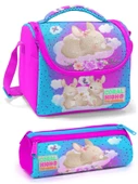 Coral High Pembe Mavi Tavşan Kız Çocuk Beslenme Çantası Seti thumbnail 1