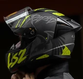 LS2 Rapıd 2 Race Raven Neon Sarı Kapalı Motosiklet Kaskı Şefaf Camlı - 3