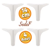 Sedef Lüks Mobilya Kanepe Sehpa Tv Ünitesi Koltuk Ayağı 14 Cm Beyaz Ayakları 4 Adet - 1