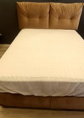 ALEZ Fitted 90176 Model Full Kenar Yatak koruyucu 100x200 Pamuk Beyaz El Yapım - 1
