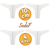 Sedef Lüks Mobilya Kanepe Sehpa Tv Ünitesi Koltuk Ayağı 10 Cm Beyaz Ayakları (4 ADET) - 1