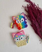 Kedi Maskotlu Popit Çanta Duyusal Pop It Versiyonu Popitli Çanta  Kedi Popitli - 1