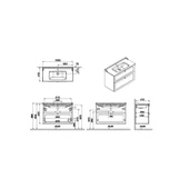 VitrA Root Classic Lavabo Dolabı 100cm 2 Çekmeceli Mat Lacivert 68895 - 2