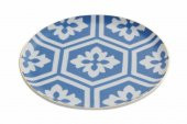 Porland Morocco Desen2 Mavi Düz Tabak 17 cm 04A+P021449 - 2