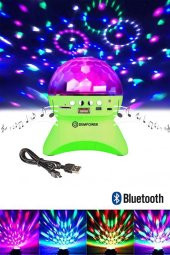 (KIRILABİLİR) Tavan Işık Yansıtmalı Bluetooth Özellikli Disco Topu Mp3 Çalar Starmaster Yeşil Renk - 1