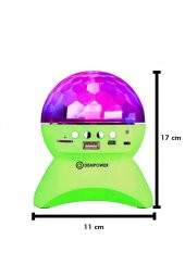 (KIRILABİLİR) Tavan Işık Yansıtmalı Bluetooth Özellikli Disco Topu Mp3 Çalar Starmaster Yeşil Renk - 3