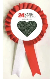 yıldızkurdelaankara 24 Kasım Öğretmenler Günü Kutlu Olsun Saten Kokart 10 Adet - 1