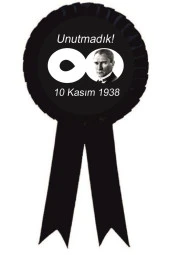 yıldızkurdelaankara 10 Kasım Saygı Ile Anıyoruz Atatürk Saten Kokart 50 Adet - 1