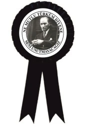 yıldızkurdelaankara 10 Kasım Saygı Ile Anıyoruz Atatürk Saten Kokart 50 Adet - 1