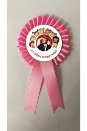 yıldızkurdelaankara 23 Nisan Ulusal Eğemenlik Ve Çocuk Bayramı Saten Kokart 50 Adet - 1