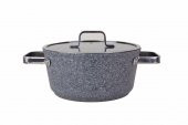 Porland Bianco Gri Kapaklı Derin Tencere 20 cm 04STY005840 - 2
