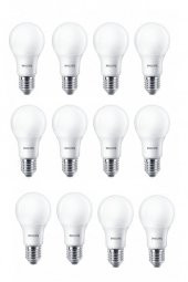 Philips 8W (60W) Led Ampul Beyaz 6500K -12 Adet Tasarruflu Lamba - 1