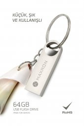 MAXRON 64 GB Flash Bellek Metal Gövde Ömür Boyu Garantili Güvenli Usb Bellek Data Traveler - 3