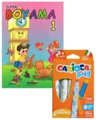 Carioca Jumbo Yıkanabilir Keçeli Kalem 6 Renk ve Boyama Kitabı Set - 1