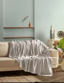 Diva Natural Keten Koltuk Örtüsü | Yakmaz Pamuklu Çekyat Örtüsü | Koltuk Şalı - 1