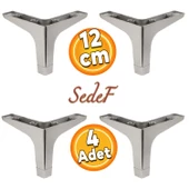 Sedef Lüks Mobilya Kanepe Sehpa Tv Ünitesi Koltuk Ayağı 12 Cm Krom Ayakları (4 ADET) - 1