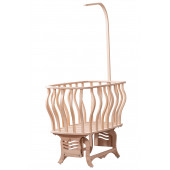 Setay Doğal Ağaç Beşik, Kristal Sepet Beşik + Uyku Seti + Cibinlik - Açık Gri - 3