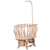 Setay Doğal Ağaç Beşik, Kristal Sepet Beşik + Uyku Seti + Cibinlik - Pembe - 5