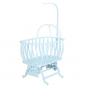 Setay Doğal Ağaç Beşik, Otantik Lüx Sallanan Beşik + Uyku Seti + Cibinlik - Mavi - 4