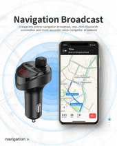 Kuulaa Bluetooth Aktarım Mp3 Araç Kiti Dual USB Araç Şarjı AL-32034 - 6