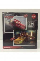 Disney Pixar Cars (lisanslı) 2li Puzzle Seti (50 Parça & 100 Parça) (2in1 Puzzle) - 1