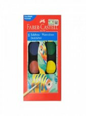 Faber Castell Suluboya 8 Renk Küçük Boy+ Fb kurşun kalem  ve  Fırça hediyeli - 1