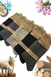 Erkek Kışlık (5 ÇİFT) Lambswool Yün Çorap Termal Etkili - 1