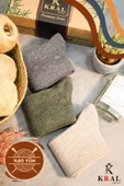Erkek Koyun Yünlü Lambswool Kışlık 3'lü Kutulu Dikişsiz Çorap - 6